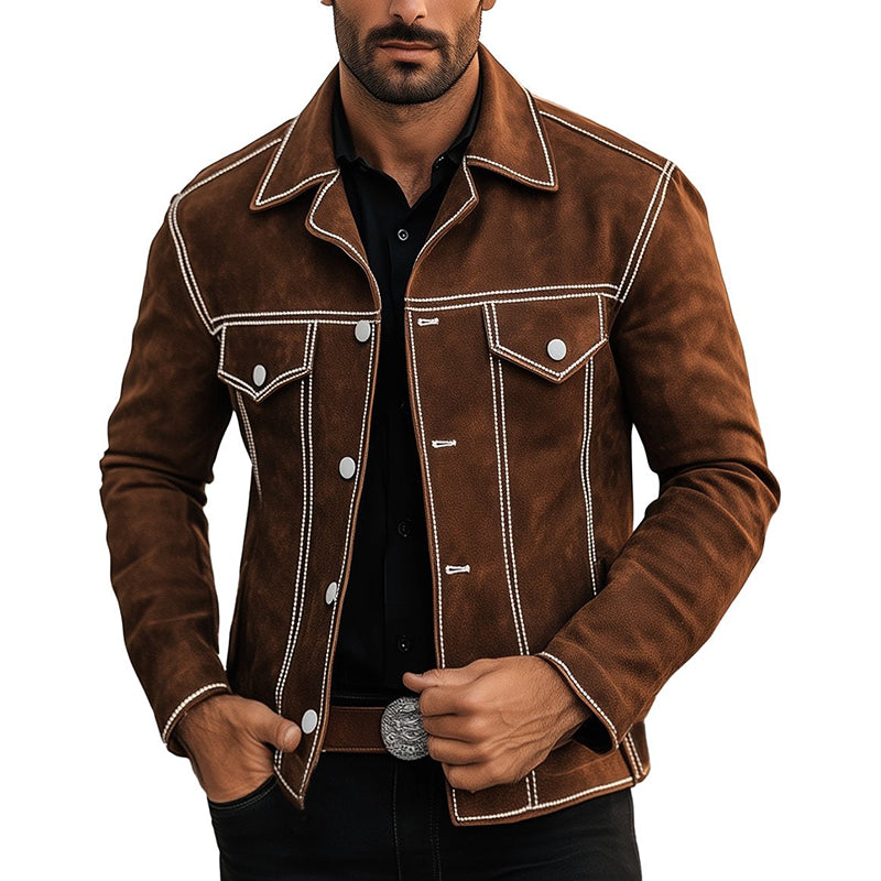 Men's Vintage Casual Lapel Suede 9879124050104