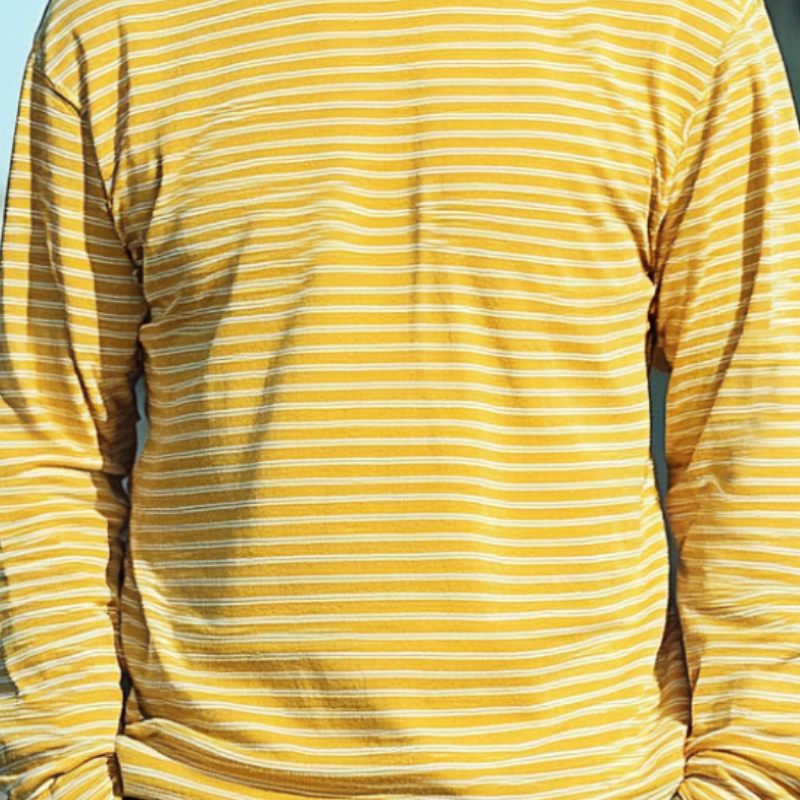 Men's Loose Striped Round Neck Long Sleeve T-Shirt 9891529130168