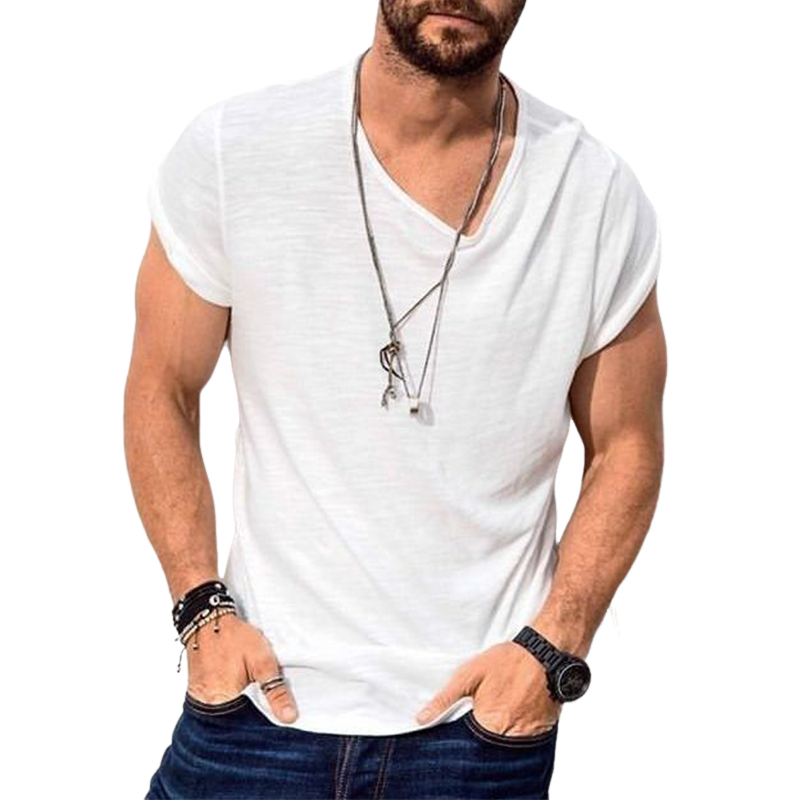 Men's Casual Round Neck Slim Fit Bamboo Cotton Short Sleeve T-shirt 9902008238264