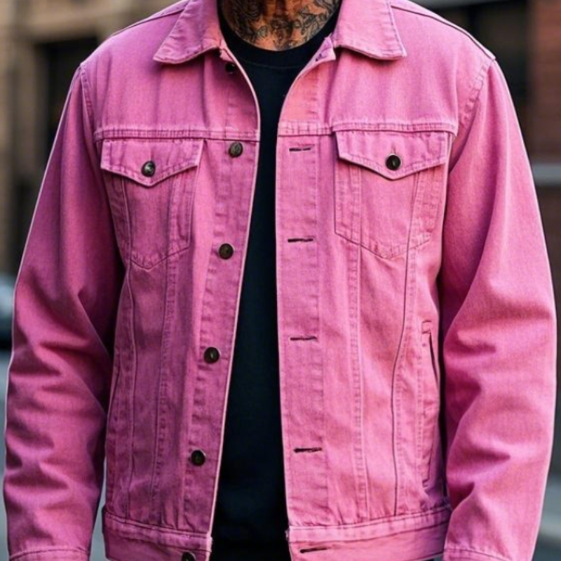 Men's Casual Fashion Lapel Denim Jacket 9902008631480