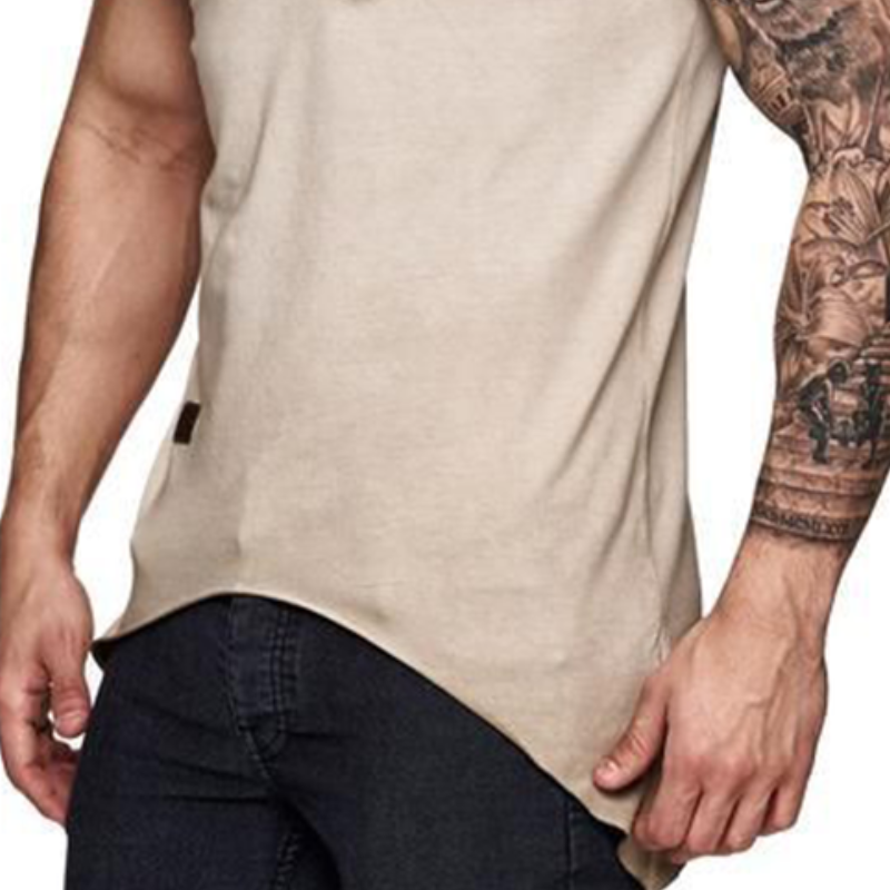 Men's Casual Round Neck Zipper Cotton Slim Short Sleeve T-Shirt 9893977424056