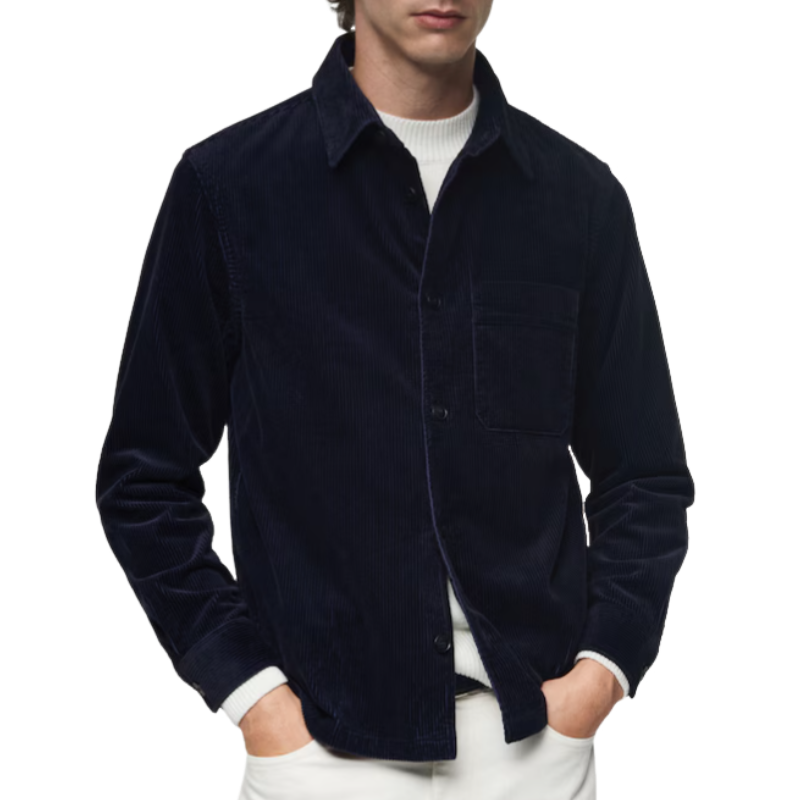 Men's Vintage Comfort Corduroy Lapel Long Sleeve Shirt 9893977292984