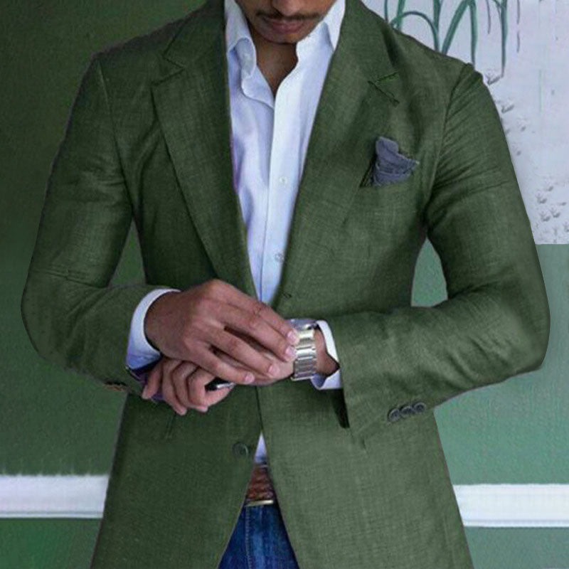Men's Business Single Breasted Two Buttons Lapel Collar Blazer 9888556875960