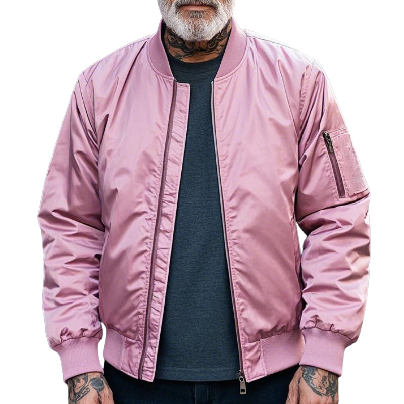 Men's Lightweight Casual Rib Collar Nylon Bomber Jacket 9906105942200