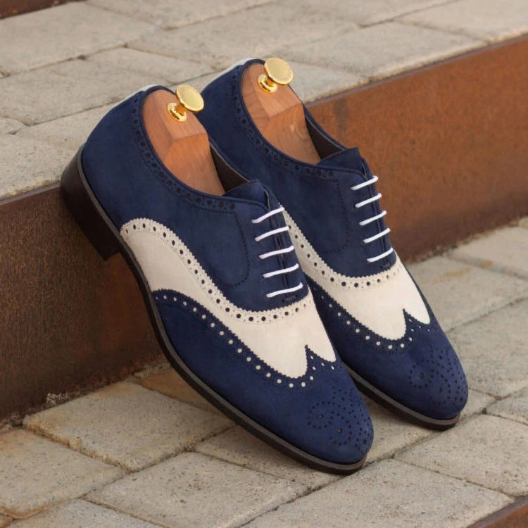 Men's Vintage Stitching Strappy Pointed Toe Oxford Shoes 9888555466936