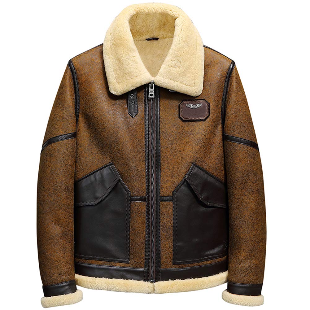 Men's Faux Leather Air Force Flight Jacket Winter Coats 9884519989432