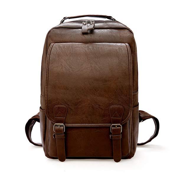 VINTAGE BUSINESS RUCKSACK AUS LEDER MIT REISSVERSCHLUSS