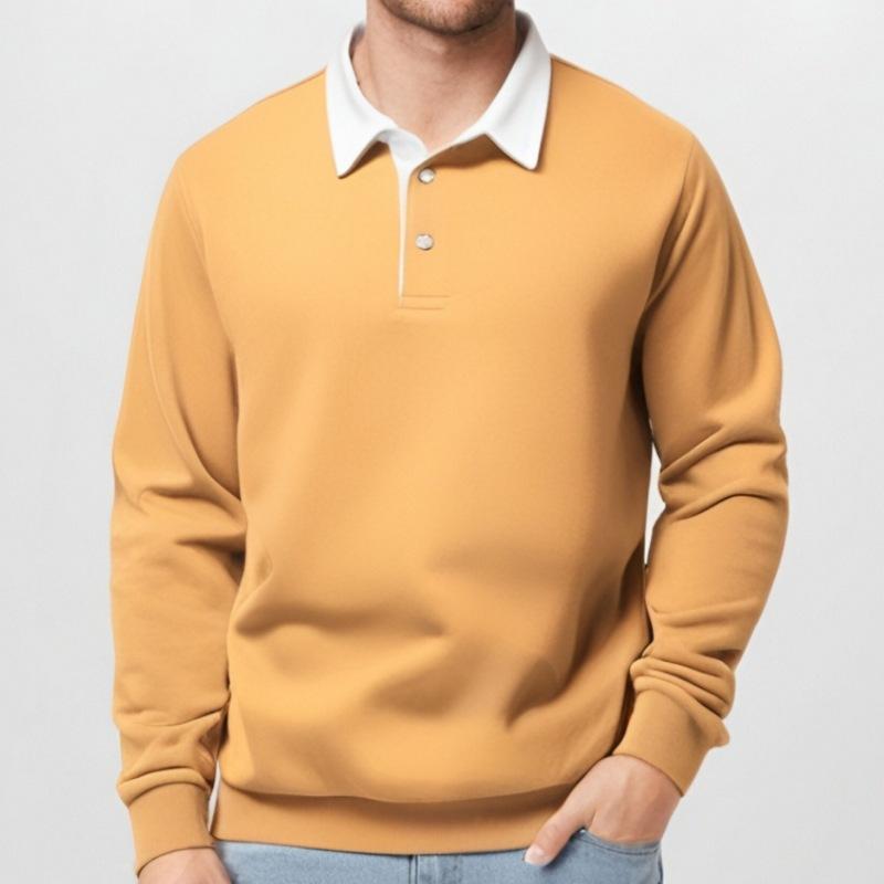 Men's Classic Casual Long Polo Neck Long Sleeve Sweatshirt 9268189561016