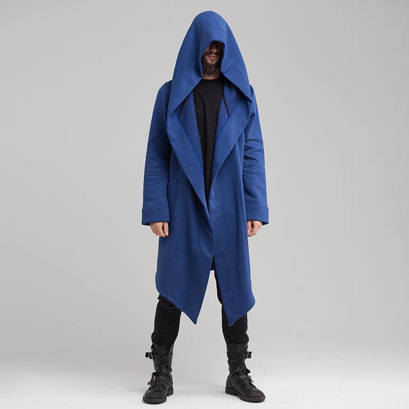 Men's Long Cardigan Cape Coat Hooded Coat 9261105709240