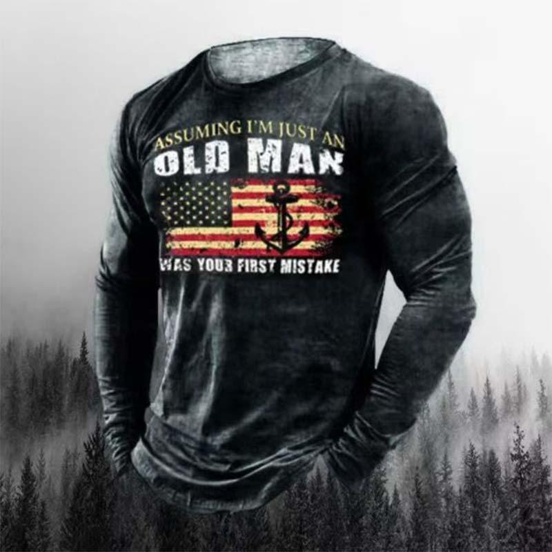 Men's Classic 3D Printed Digital Slim Fit Round Neck Long Sleeve T-shirt 9261143457976