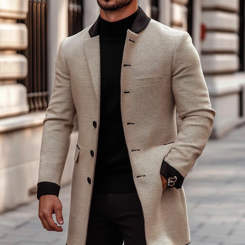 Men's Colorblock Mid-length Suit Jacket 9260833734840