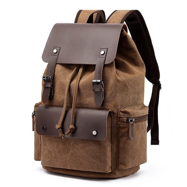 Lässiger Rucksack aus Canvas mit großer Klappe und großem Fassungsvermögen