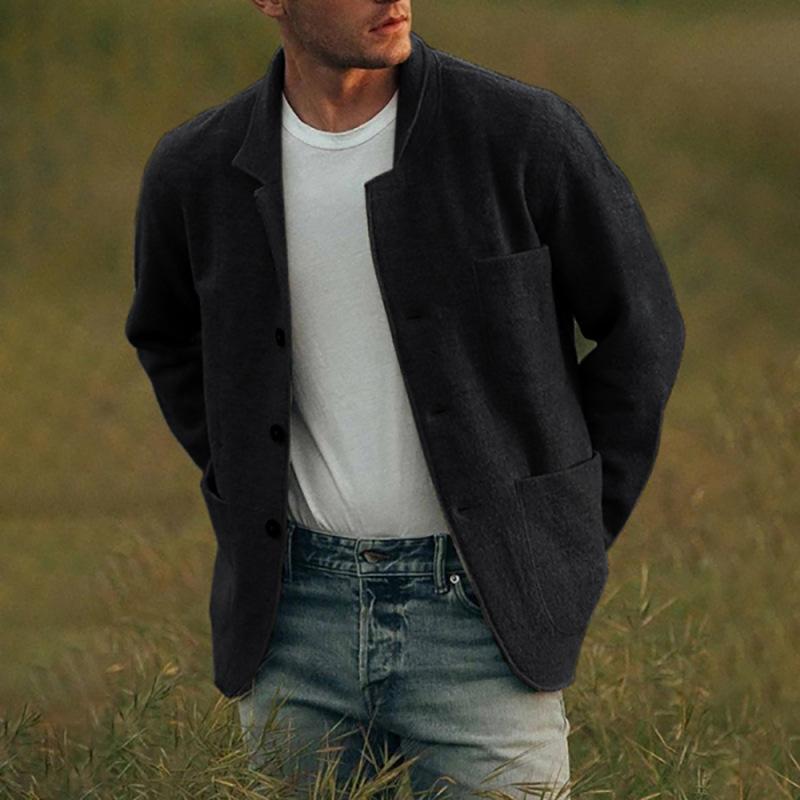 Men's Casual Stand Collar Single Breasted Blazer 9261083885752