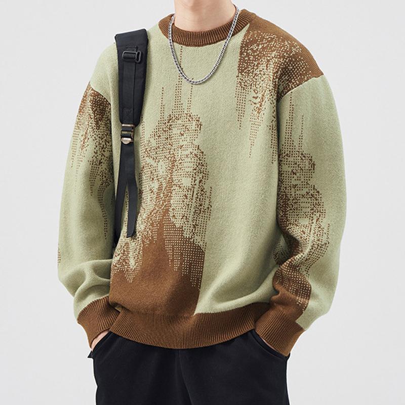 Men's Crew Neck Thickened Knitted Sweater 9262184890552