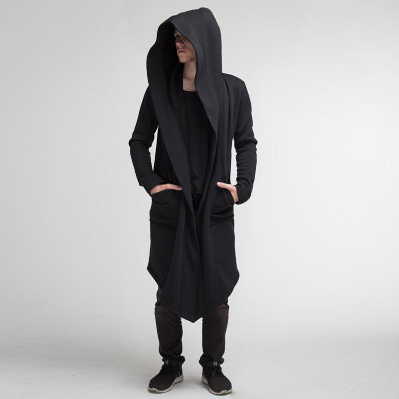 Men's Long Cardigan Cape Coat Hooded Coat 9261105709240