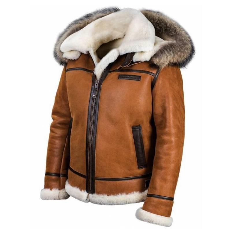 Men's Vintage Zip Thick Leather Coat 9261103218872