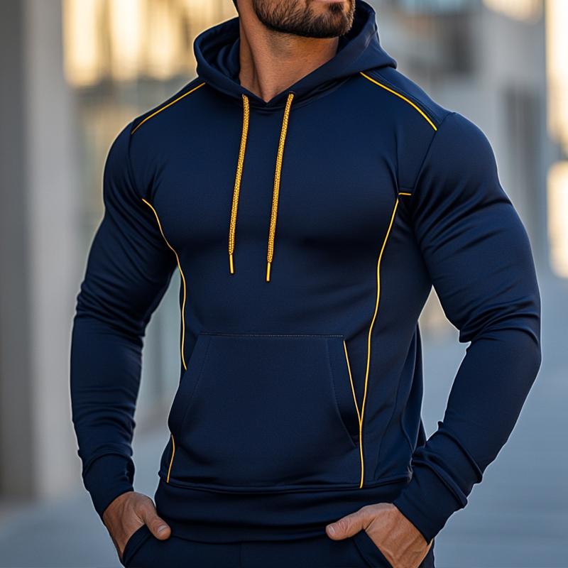 Men's Retro Casual Solid Color Sports Hoodie 9877216428216