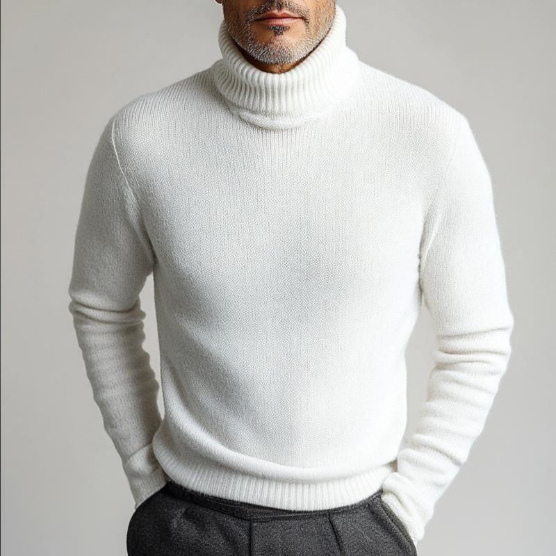 Men's Vintage Solid Turtleneck Sweater 9272630575288
