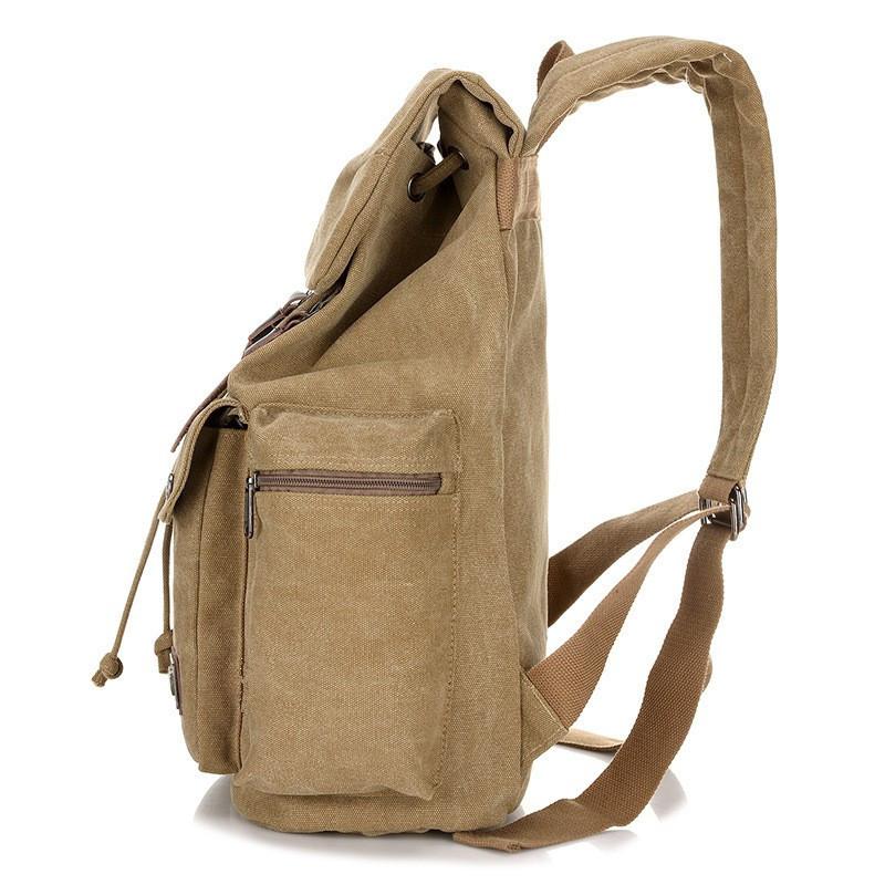Men's Retro Outdoor Large Capacity Multi-Pocket Canvas Backpack 9262190133432