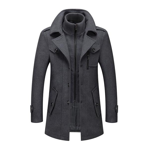 Men's Retro Double Collar Woolen Coat 9261101449400