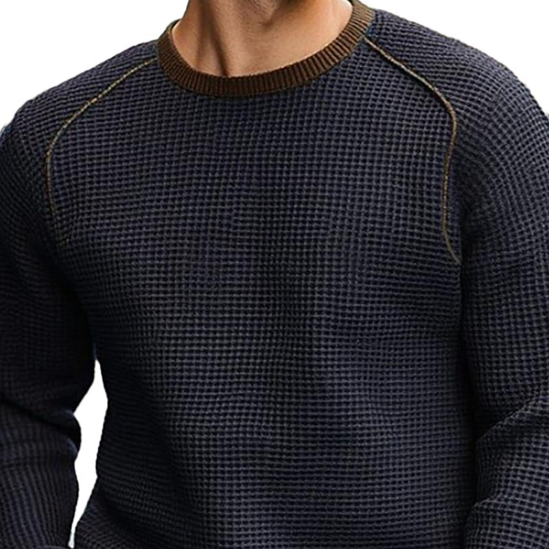 Men's Casual Waffle Crew Neck Sweatshirt 9267507790008