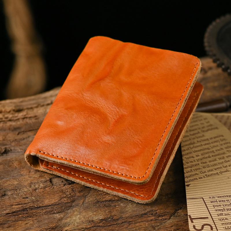 Men's Vintage Top Layer Cowhide Distressed Wrinkled Wallet 9880240095416
