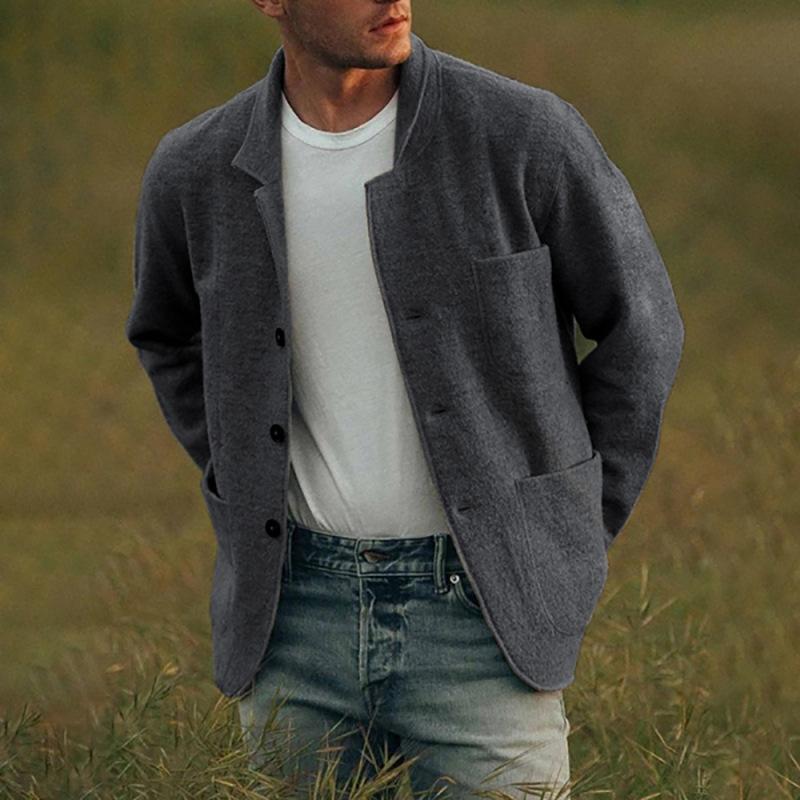 Men's Casual Stand Collar Single Breasted Blazer 9261083885752