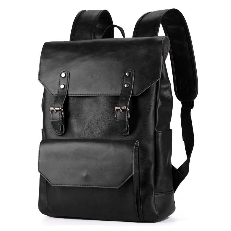 Men's Crazy Horse Leather Large Capacity Backpack 9873140220088