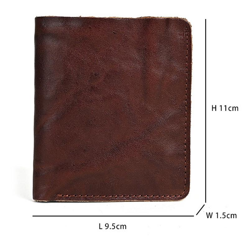 Men's Vintage Top Layer Cowhide Distressed Wrinkled Wallet 9880240095416