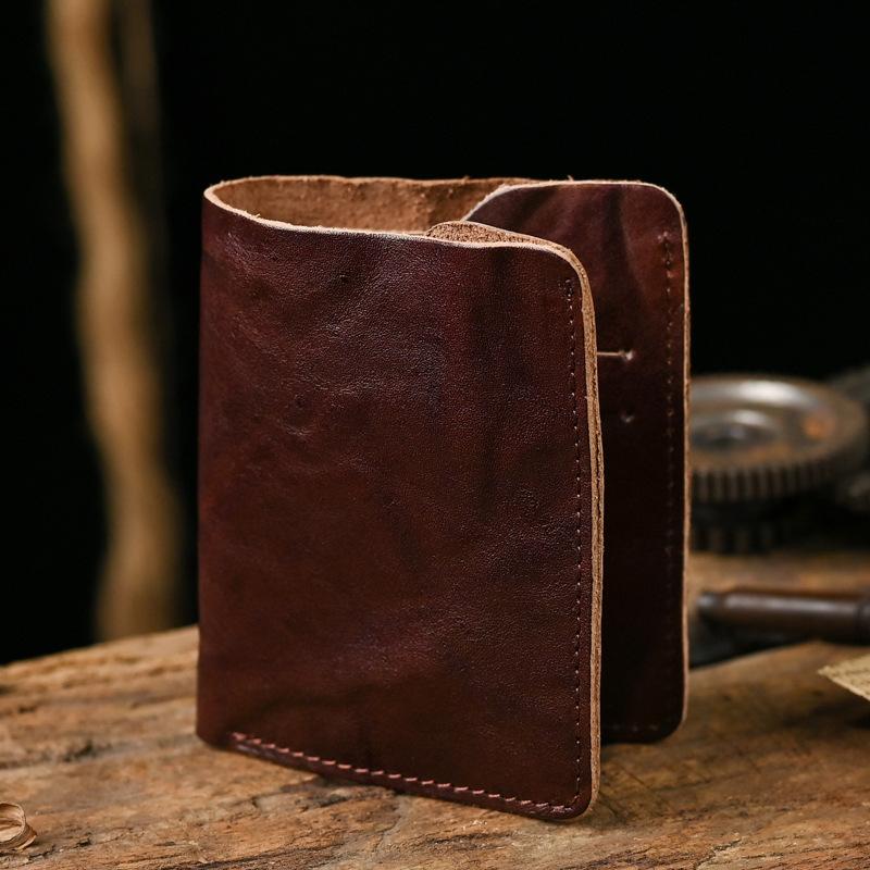 Men's Vintage Top Layer Cowhide Distressed Wrinkled Wallet 9880240095416