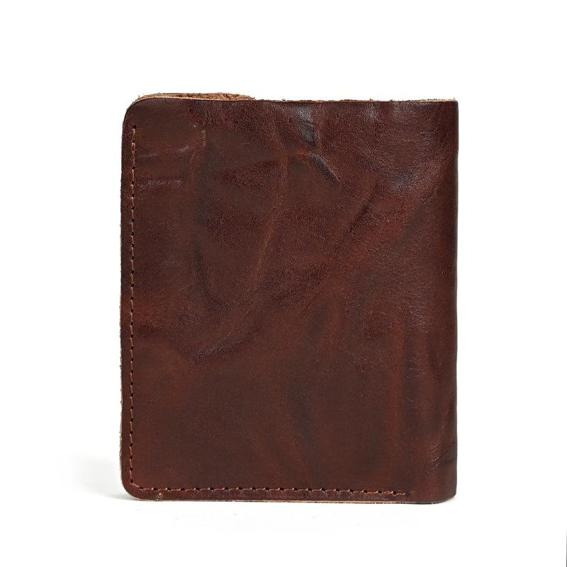Men's Vintage Top Layer Cowhide Distressed Wrinkled Wallet 9880240095416