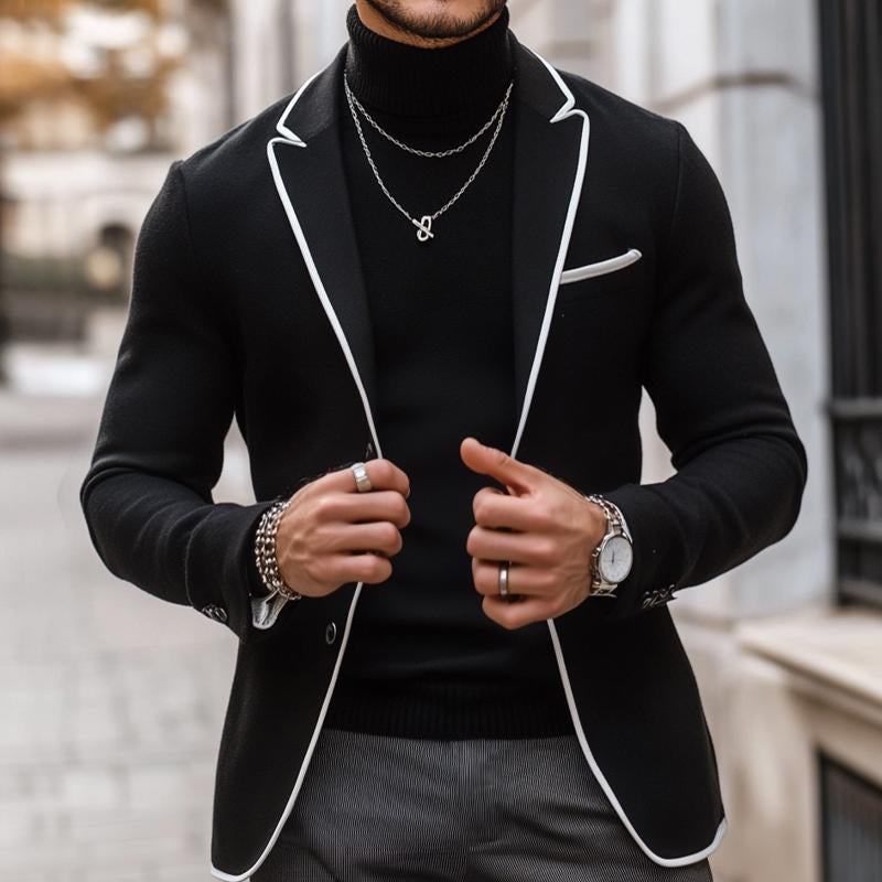 Men's Retro Casual Colorblock Single Breasted Blazer 9885838540984
