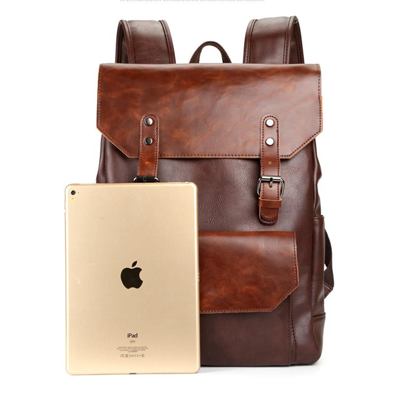 Men's Crazy Horse Leather Large Capacity Backpack 9873140220088