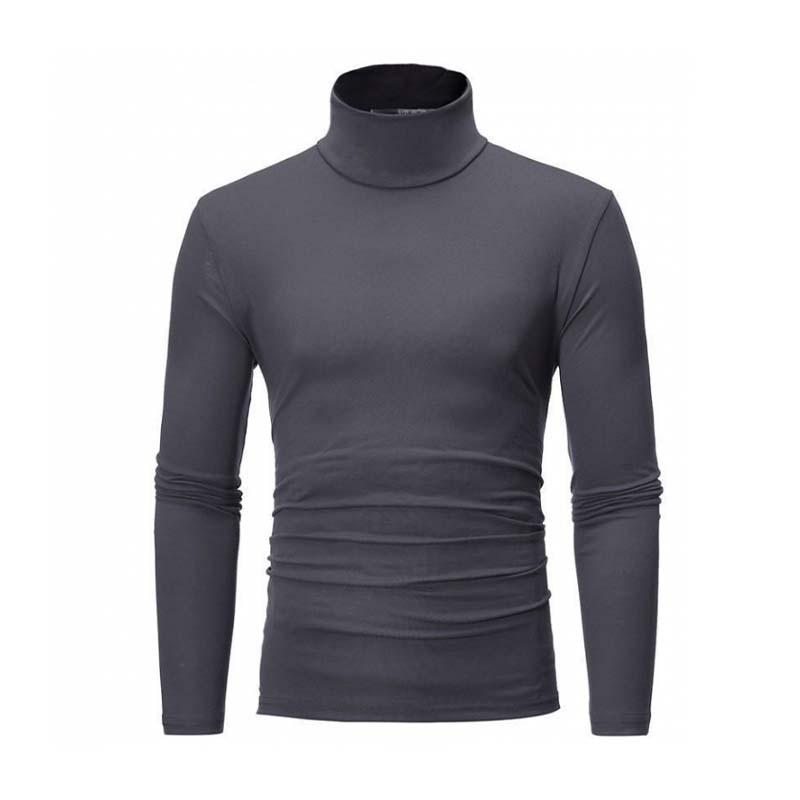 Men's Classic Slim High Neck Long Sleeve T-Shirt 9271925113016
