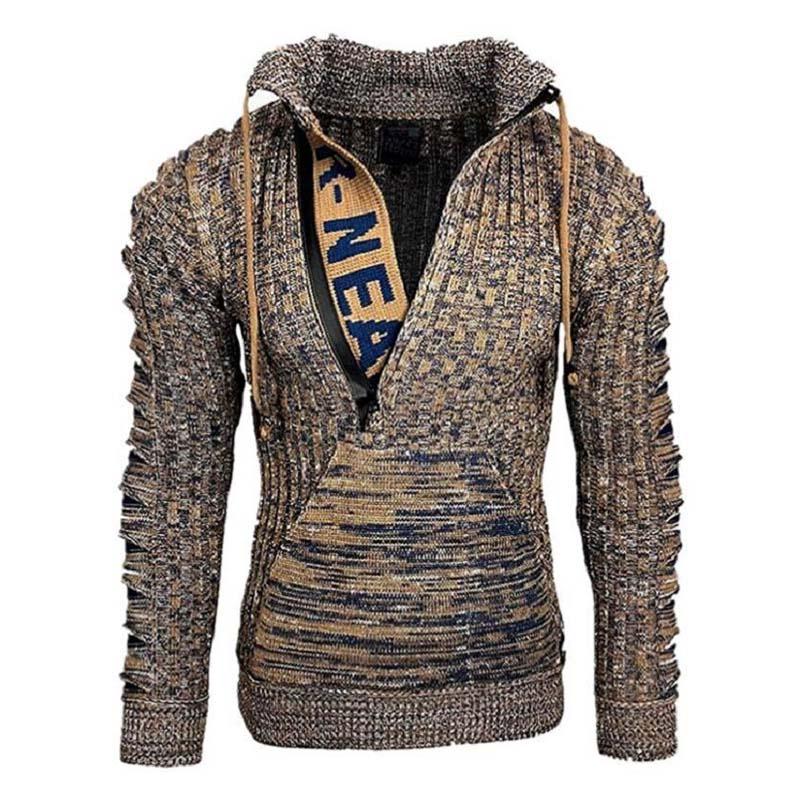 Men's Lapel Loose Pullover Knit Sweater 9262177779896