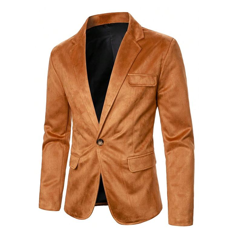 Men's Solid Suede Suit Blazer 9260833571000
