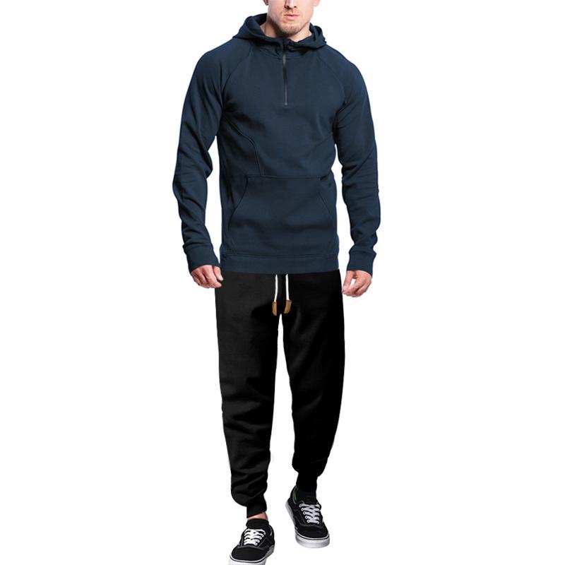 Men's Casual Sports Hooded Sweatshirt and Pants Set 9260834324664