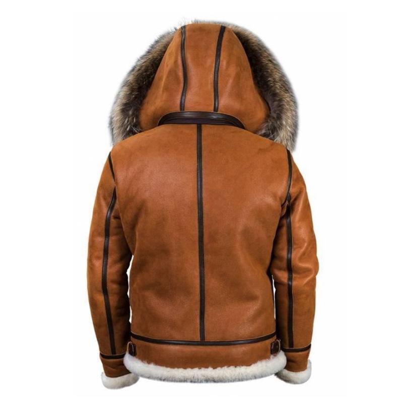 Dicker Ledermantel für Herren im Vintage-Stil mit Reißverschluss 55852562X