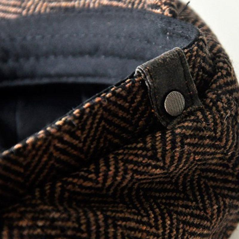 Men's Vintage Herringbone Woolen Beret 9877927559352