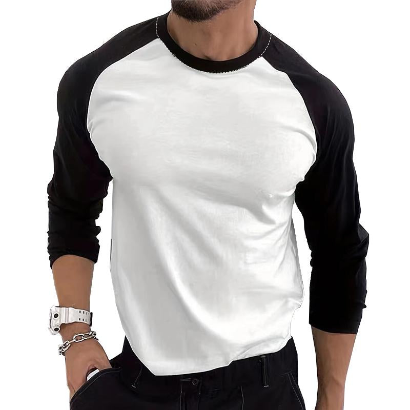 Men's Colorblock Round Neck Loose Breathable Short Sleeve T-Shirt 9261136412856