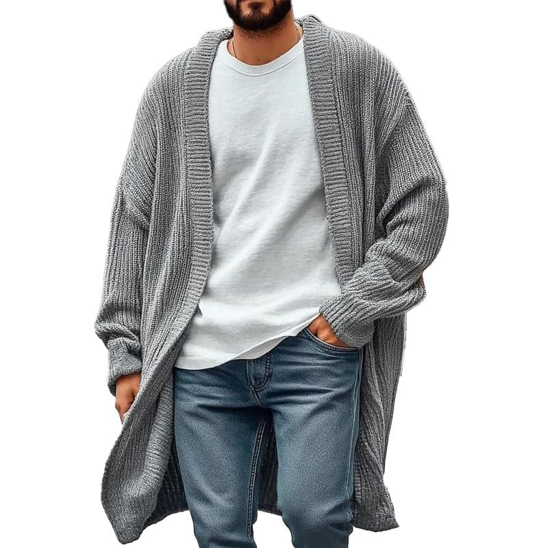 Men's Casual Solid Color Loose Knit Cardigan 9260833603768