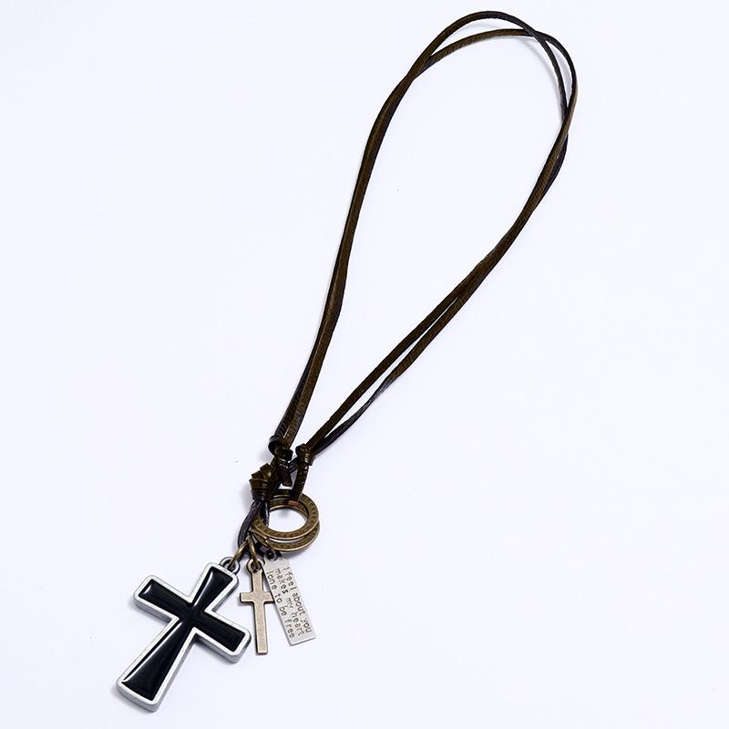 Vintage Casual Letter Cross Necklace 9274168475832