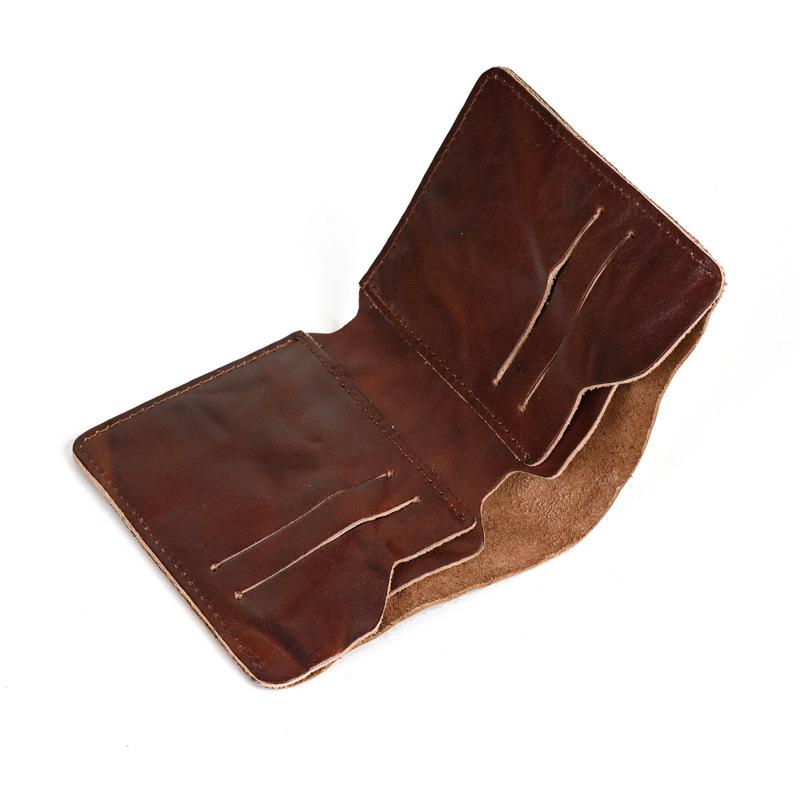 Men's Vintage Top Layer Cowhide Distressed Wrinkled Wallet 9880240095416