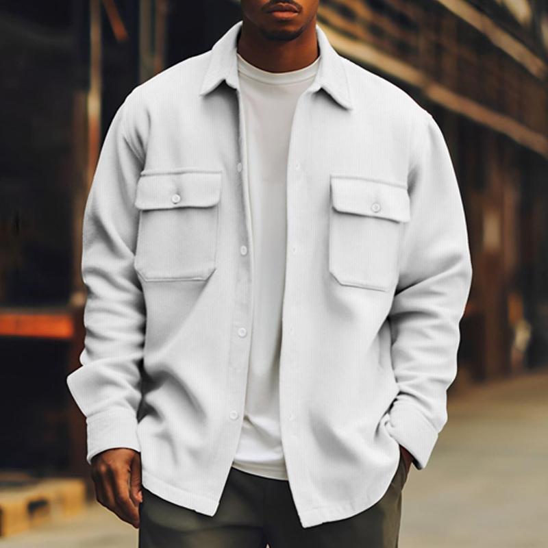 Men's Solid Color Casual Basic Lapel Jacket 9261082542264