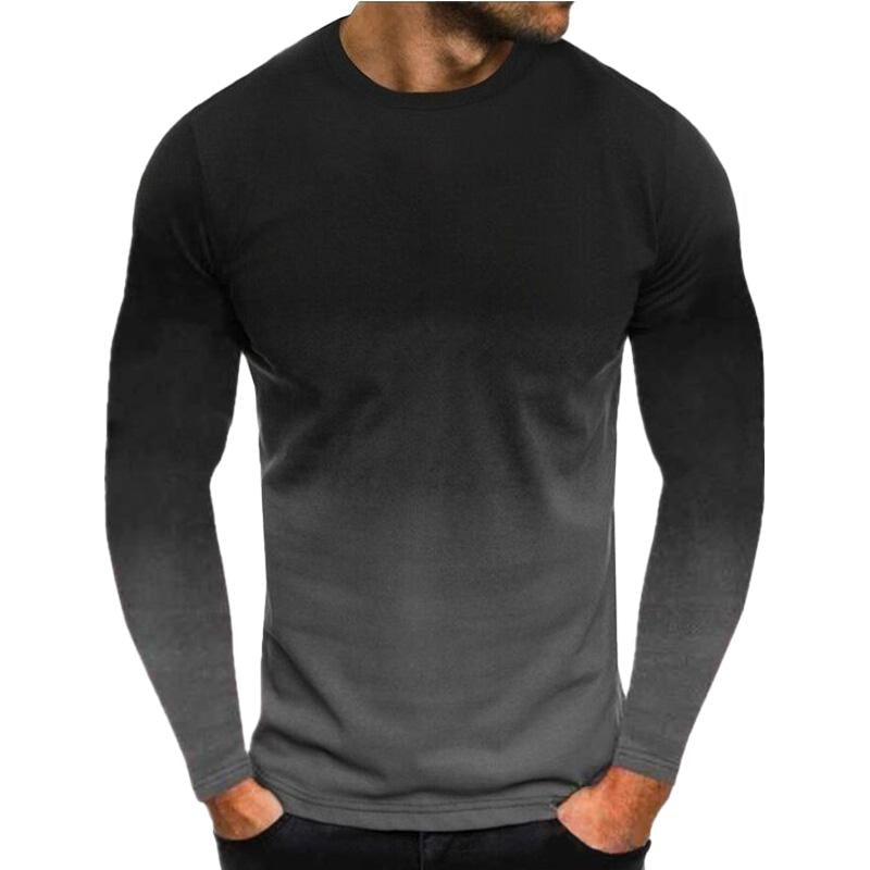 Men's Printed Sleeves Round Neck Long Sleeve T-Shirt 9261135855800