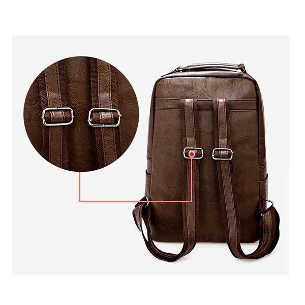 VINTAGE BUSINESS RUCKSACK AUS LEDER MIT REISSVERSCHLUSS