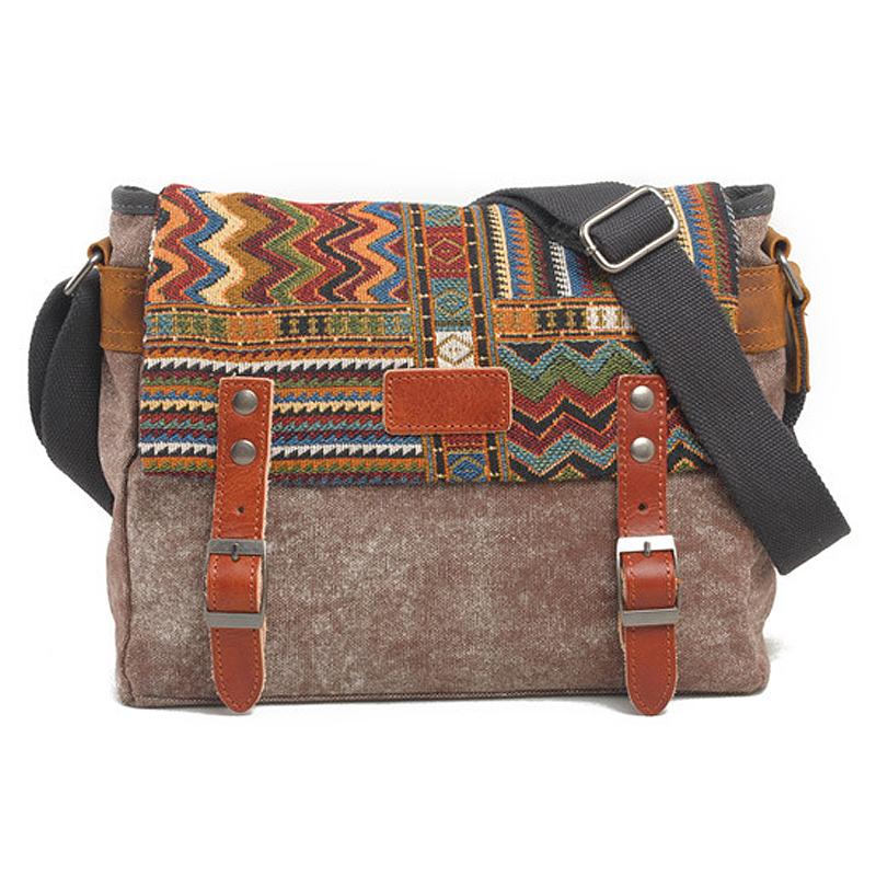 Men's Retro Ethnic Pattern Canvas Shoulder Bag 9262190330040
