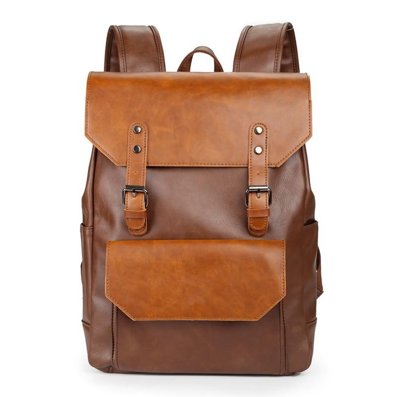 Men's Crazy Horse Leather Large Capacity Backpack 9873140220088