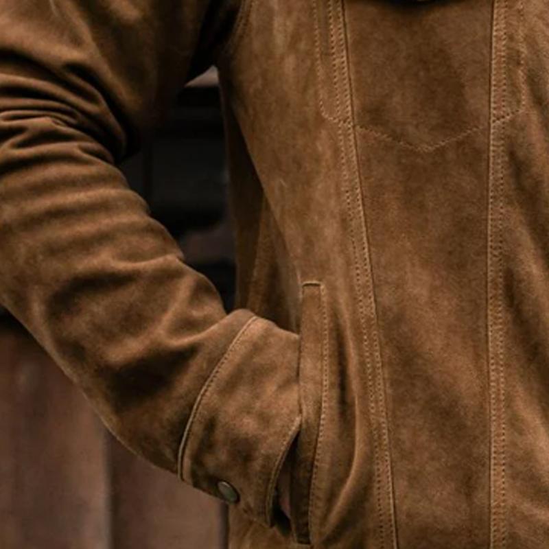 Men's Vintage Suede Single Breasted Lapel Jacket 9269591998648
