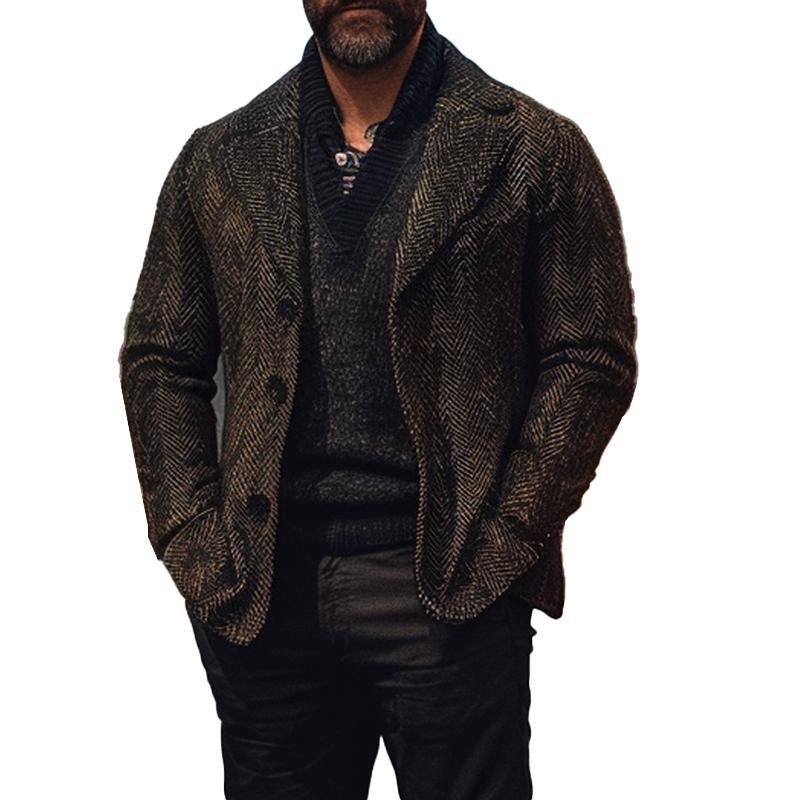 Men's Vintage Herringbone Blazer 9877214527672